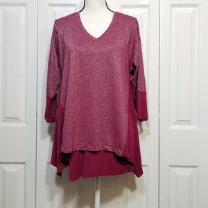 LOGO Burgundy Metallic Layered top (6-063)